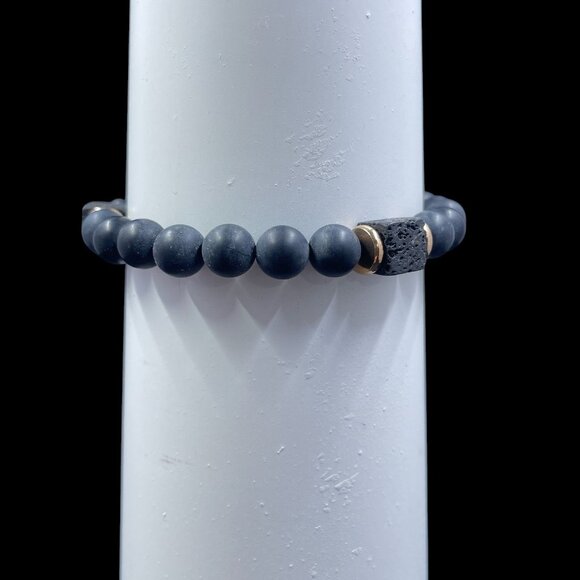 Joycuff Boyfriend Bracelet Gift Set Lava Rock Beads Mens Jewelry Romantic New - Picture 4 of 8